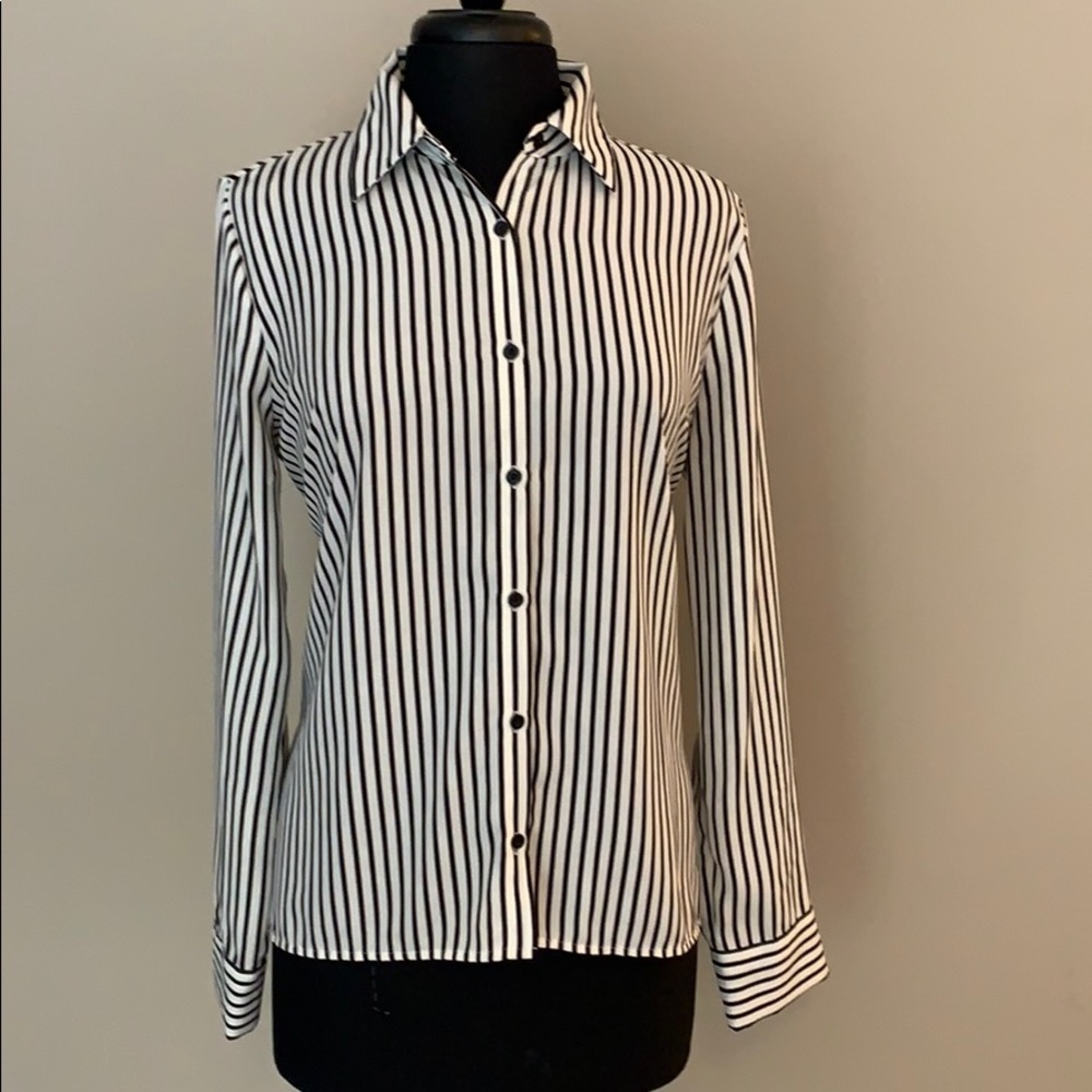 Pinstriped button down shirt